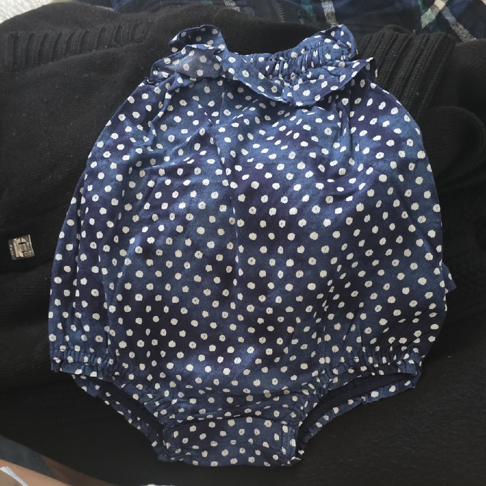 GAP Blue and White Polka Dot Bodysuit